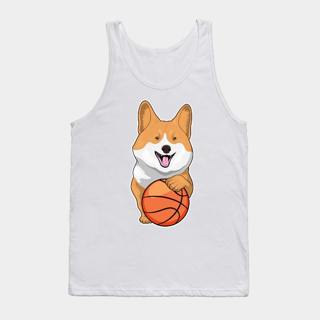 Corgi Basketball player Basketball Tank Top by Markus Schnabel